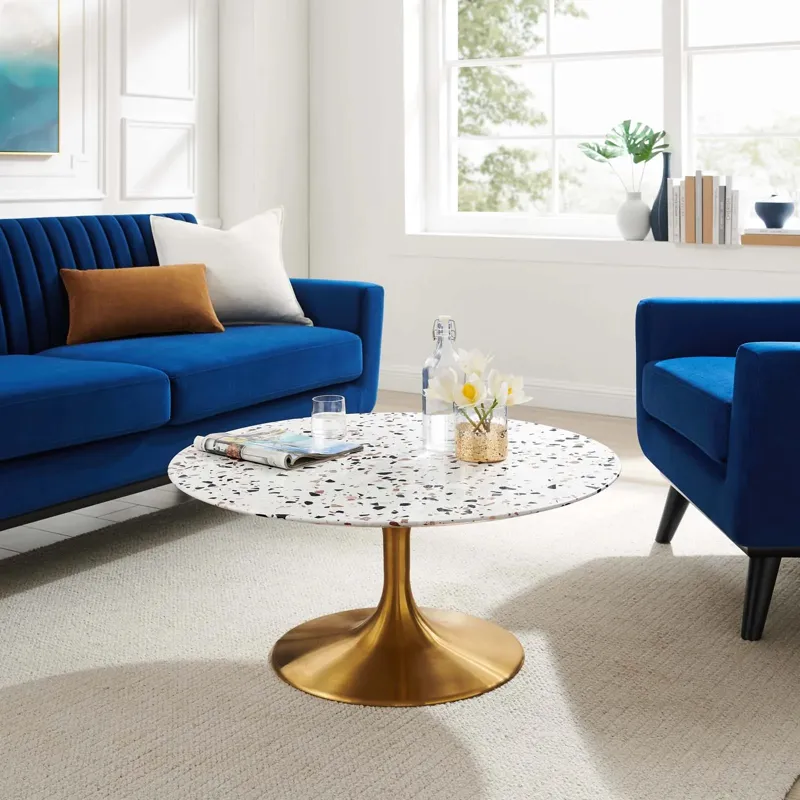 Lippa 36" Round Terrazzo Coffee Table