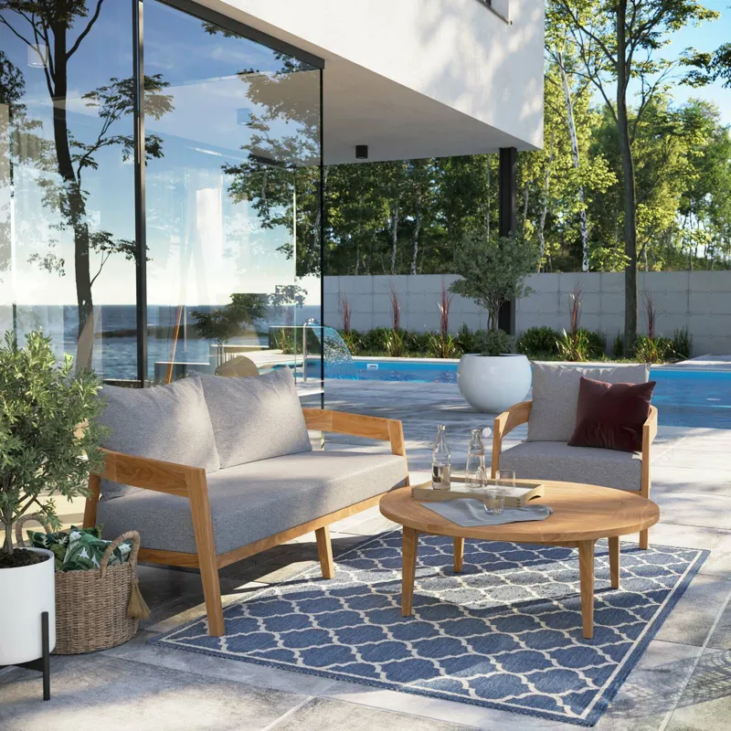 Brisbane 3-Piece Teak Wood Outdoor Patio Outdoor Patio Set