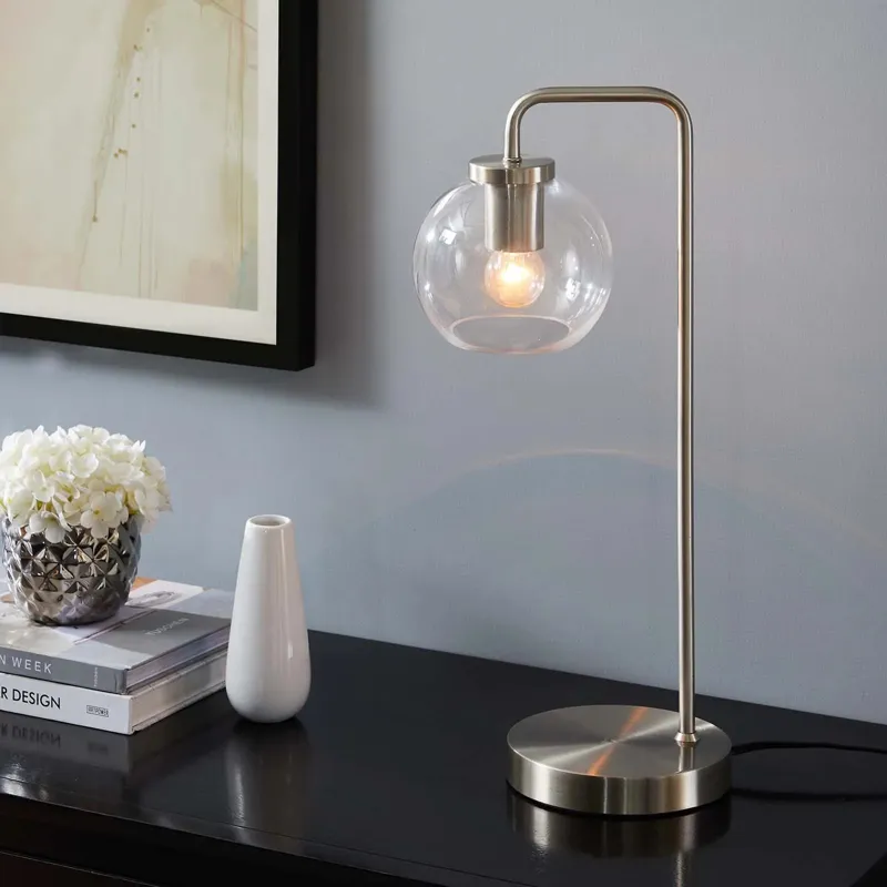Silo Glass Globe and Metal Table Lamp