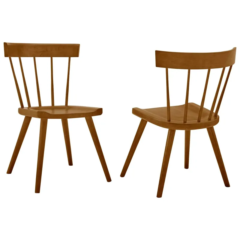 Sutter Walnut Wood Dining Side Chair Set of 2