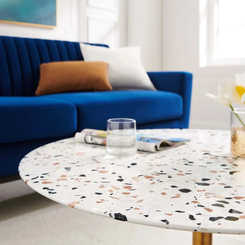 Lippa 36" Round Terrazzo Coffee Table