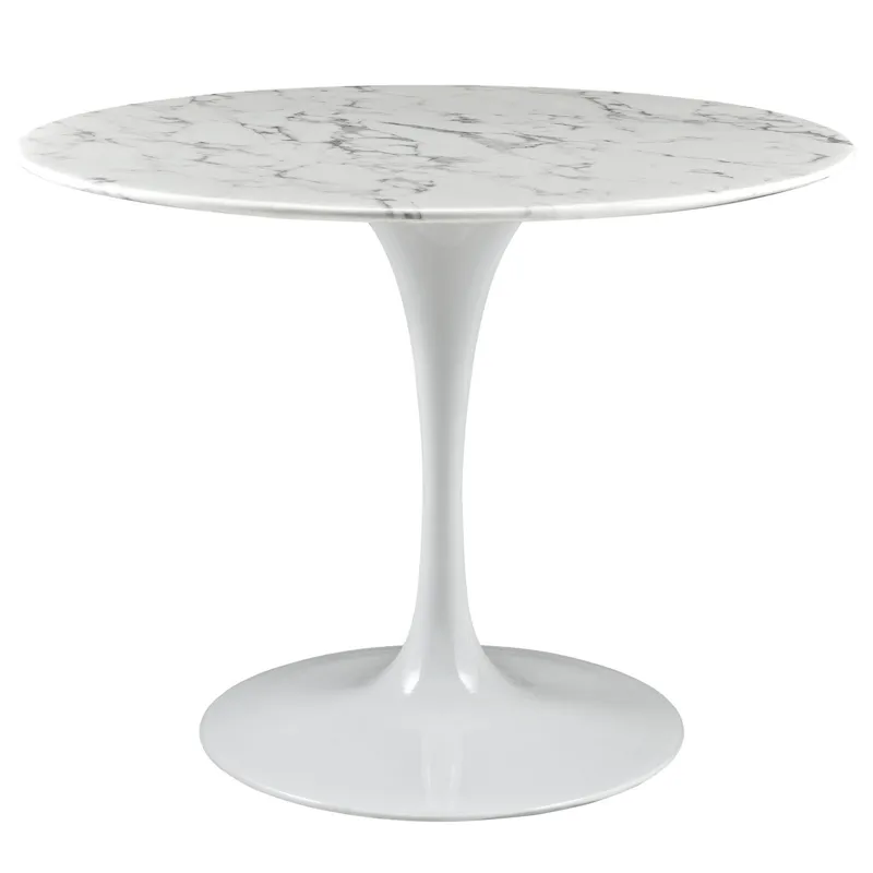 Lippa 40" Round Artificial Marble Dining Table