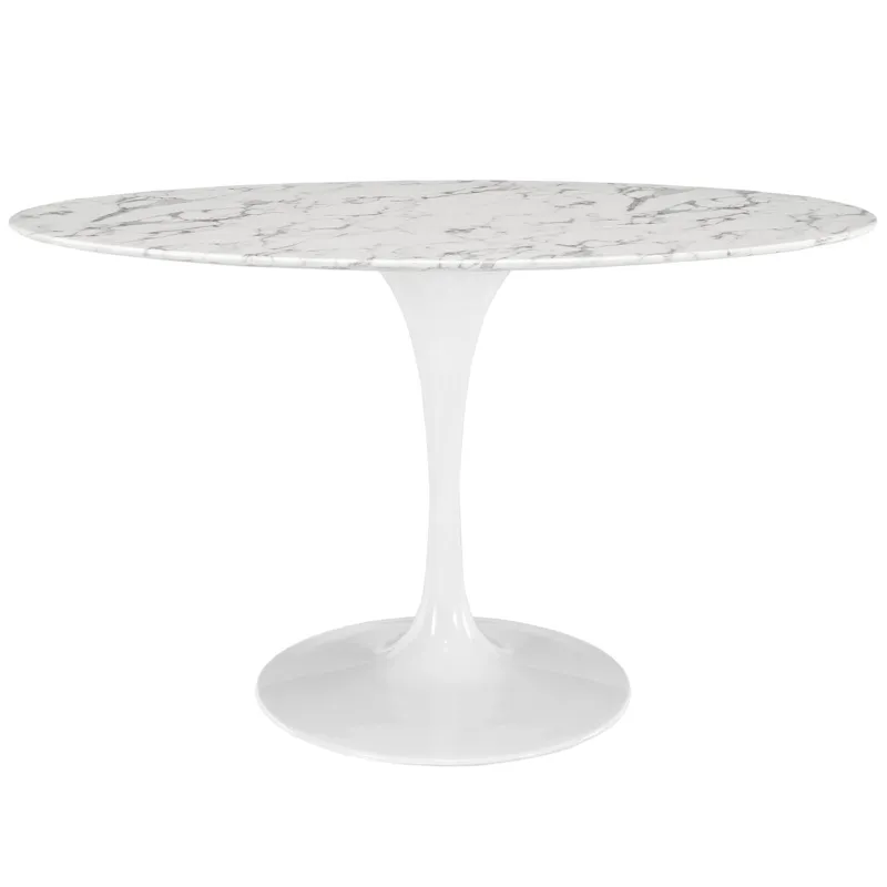 Lippa 54" Oval Artificial Marble Dining Table