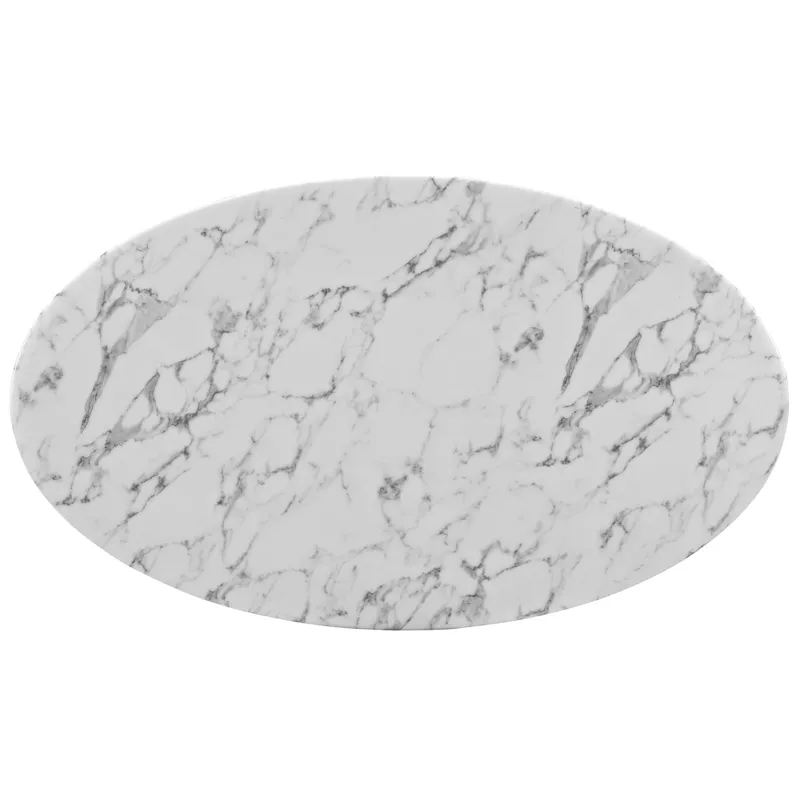 Lippa 54" Oval Artificial Marble Dining Table