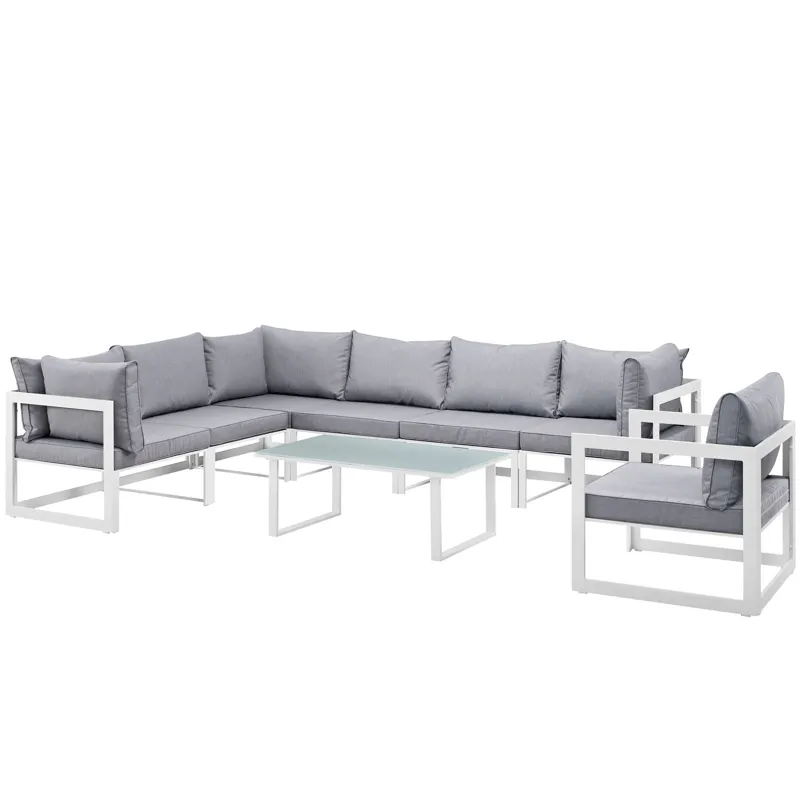 Fortuna 8 Piece Outdoor Patio Sectional Sofa Set