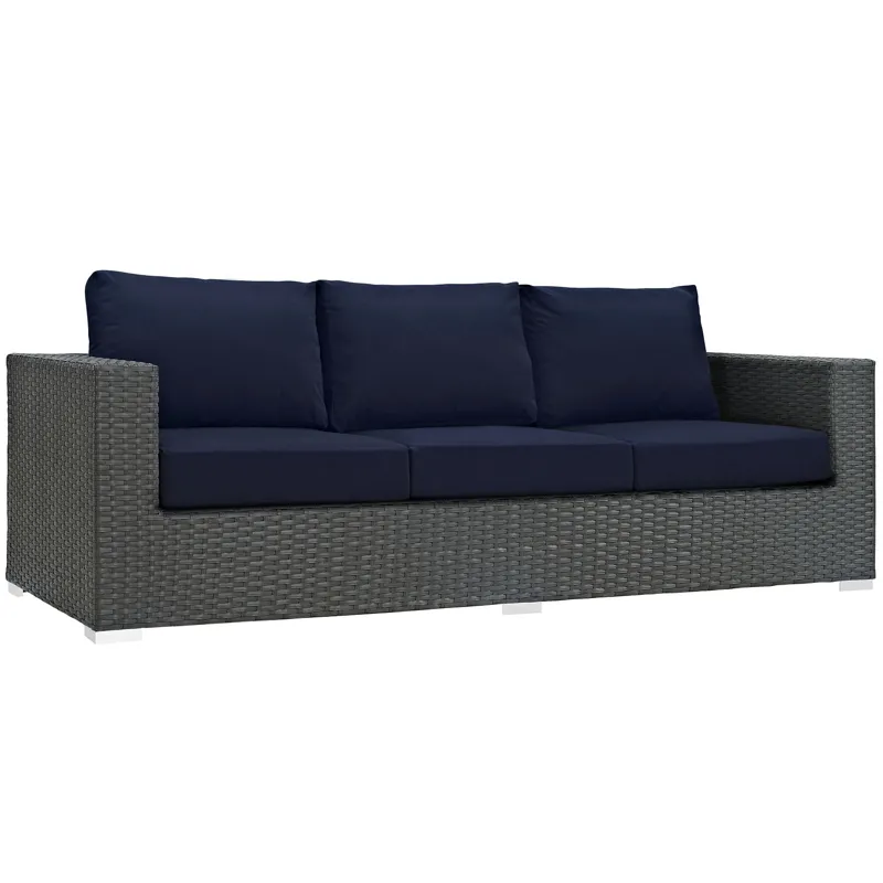 Sojourn 3 Piece Outdoor Patio Sunbrella Sectional Set