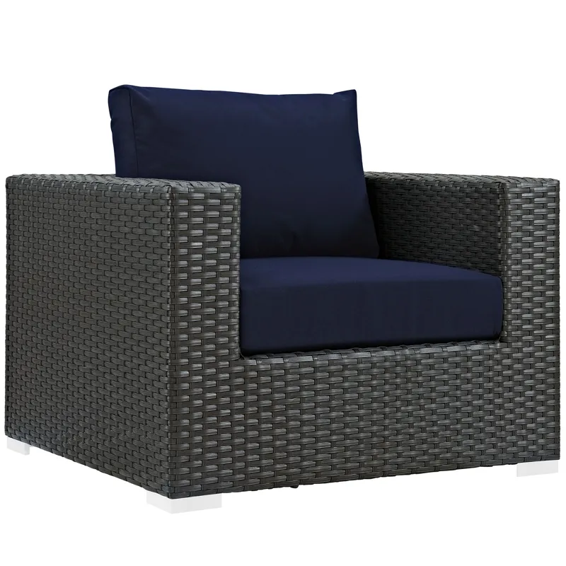 Sojourn 3 Piece Outdoor Patio Sunbrella Sectional Set
