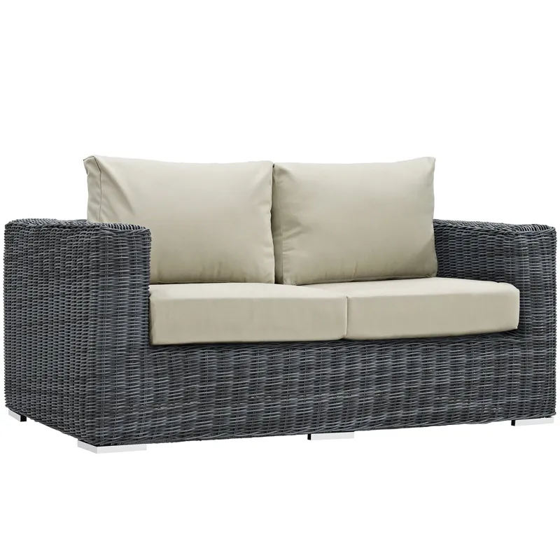 Summon 5 Piece Outdoor Patio Sunbrella Sectional Set