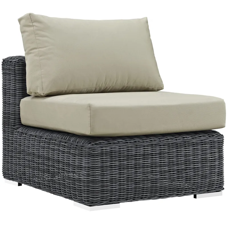 Summon 5 Piece Outdoor Patio Sunbrella Sectional Set