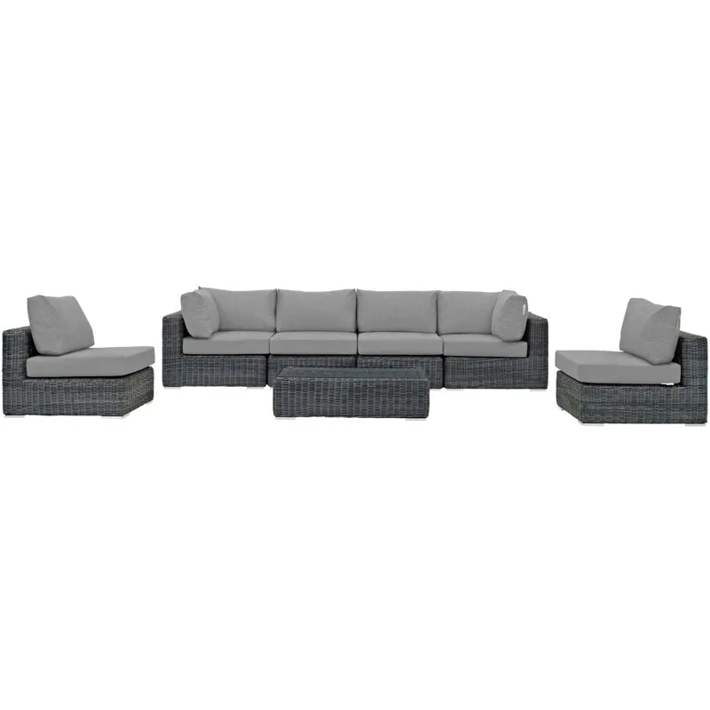 Summon 7 Piece Outdoor Patio Sunbrella Sectional Set
