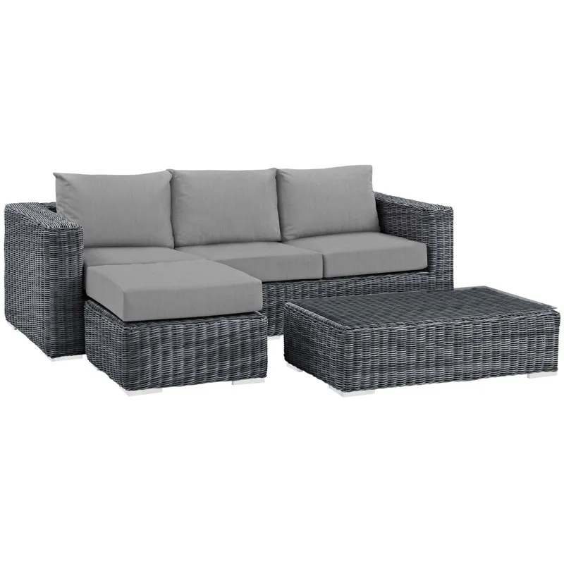 Summon 3 Piece Outdoor Patio Sunbrella Sectional Set