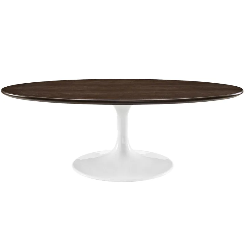 Lippa 48" Oval-Shaped Walnut Coffee Table