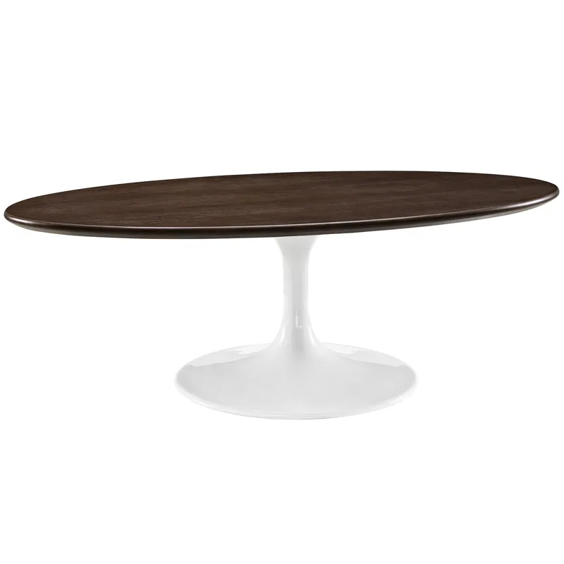Lippa 48" Oval-Shaped Walnut Coffee Table