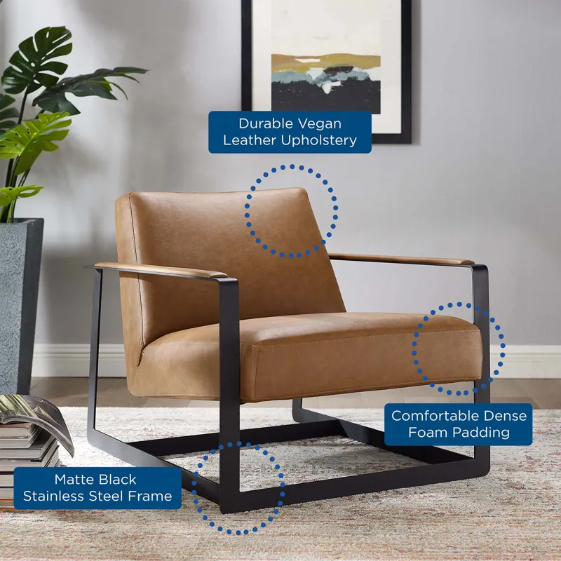 Seg Vegan Leather Upholstered Vinyl Accent Chair