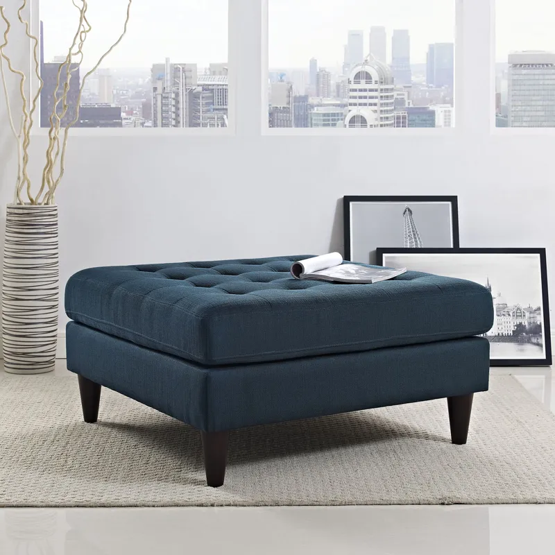 Empress Upholstered Fabric Large Ottoman