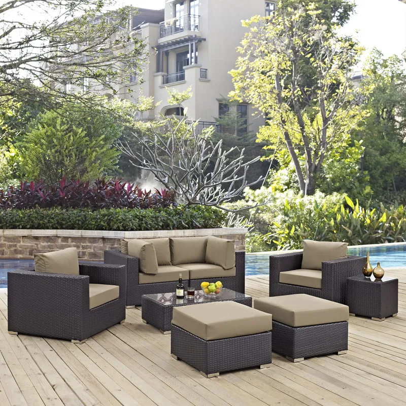 Convene 8 Piece Outdoor Patio Sectional Set
