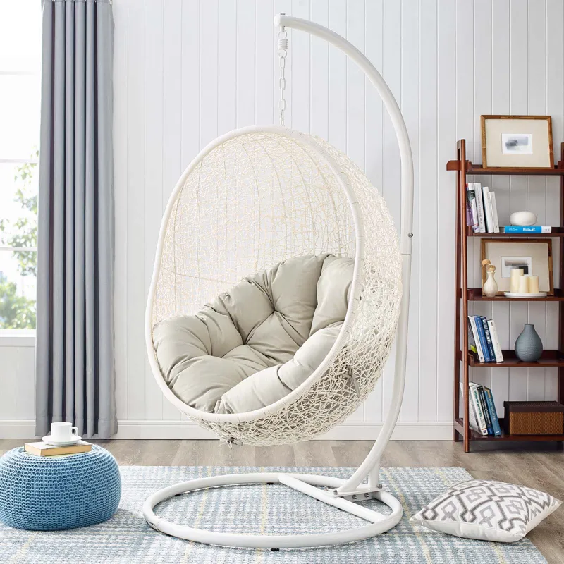 Hide Outdoor Patio Swing Chair With Stand