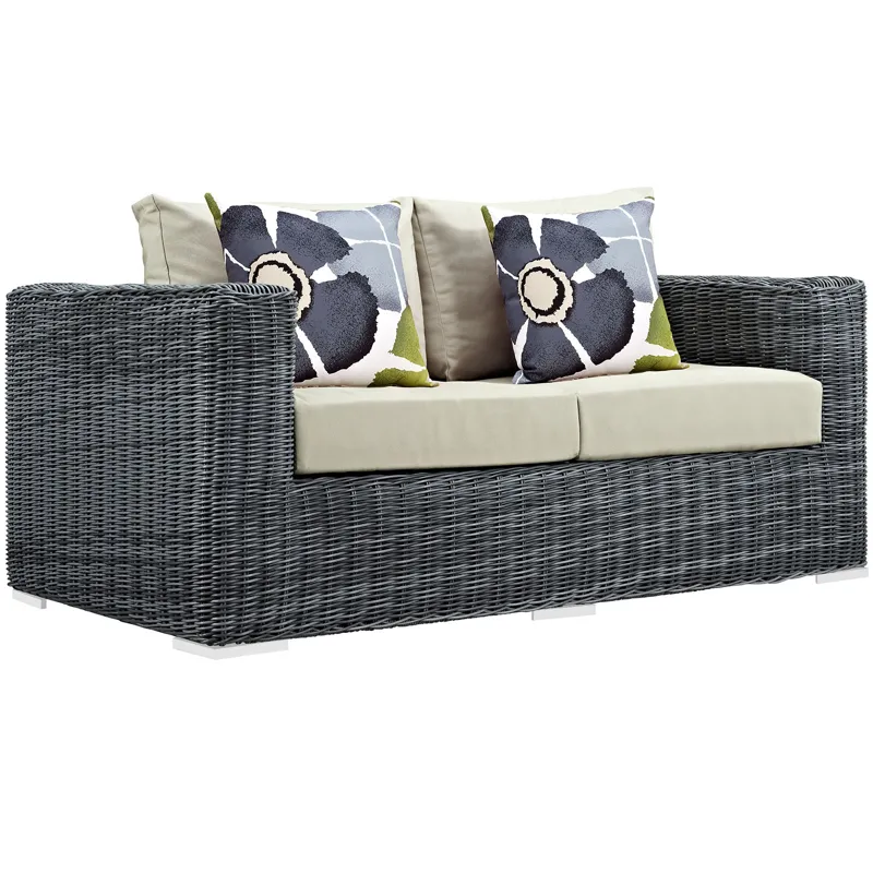 Summon 5 Piece Outdoor Patio Sunbrella Sectional Set