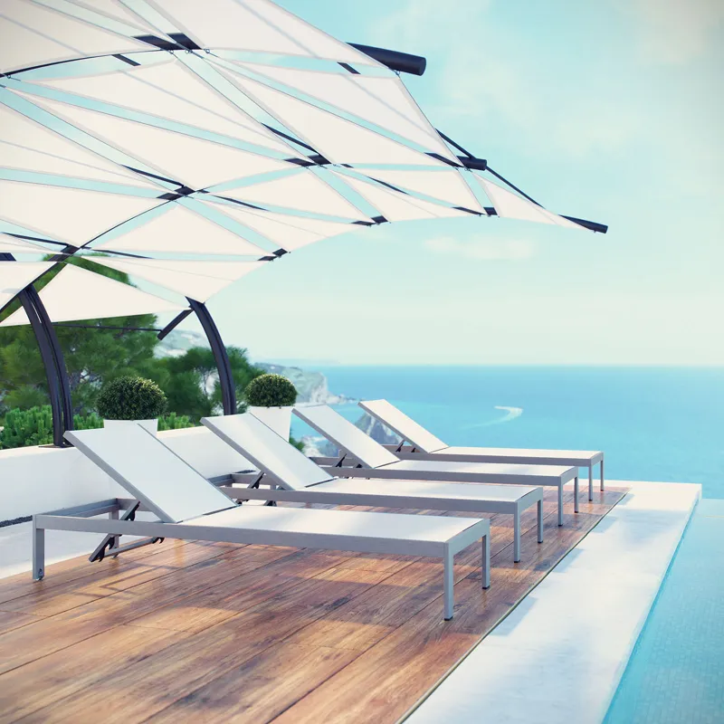 Shore Chaise Outdoor Patio Aluminum Set of 4