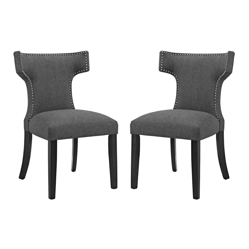 Curve Dining Side Chair Fabric Set of 2