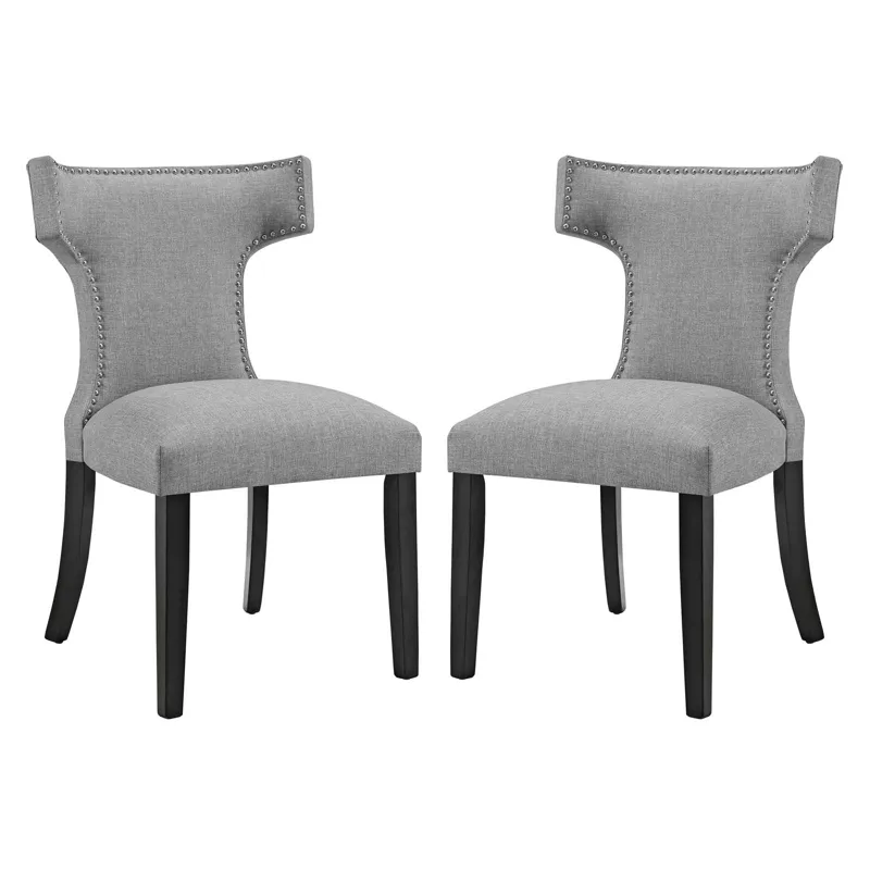 Curve Dining Side Chair Fabric Set of 2