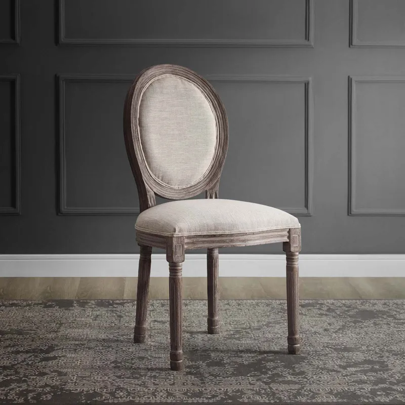 Emanate Vintage French Upholstered Fabric Dining Side Chair