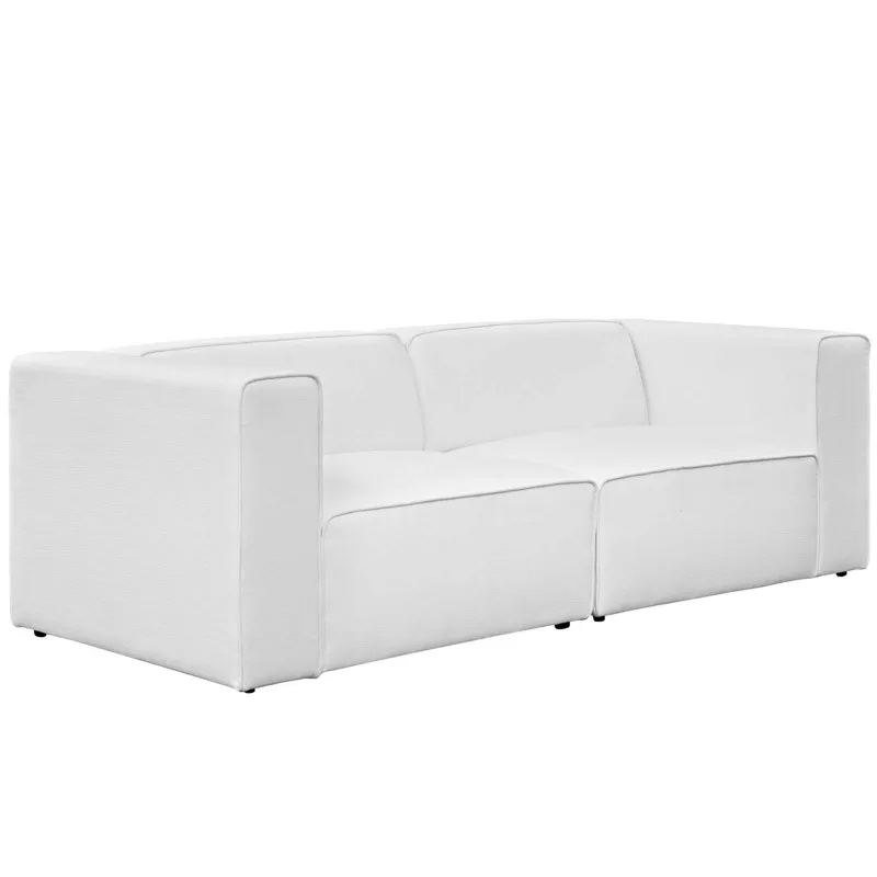 Mingle 2 Piece Upholstered Fabric Sectional Sofa Set