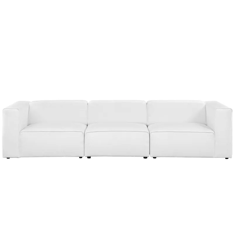 Mingle 3 Piece Upholstered Fabric Sectional Sofa Set