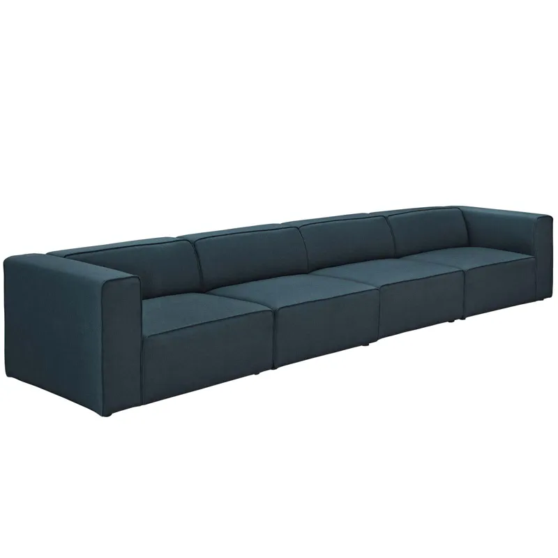 Mingle 4 Piece Upholstered Fabric Sectional Sofa Set