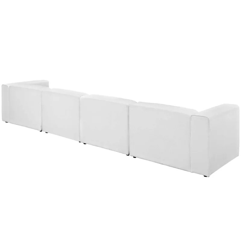 Mingle 4 Piece Upholstered Fabric Sectional Sofa Set