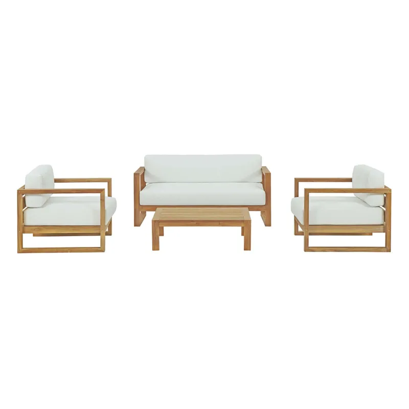 Upland 4 Piece Outdoor Patio Teak Set