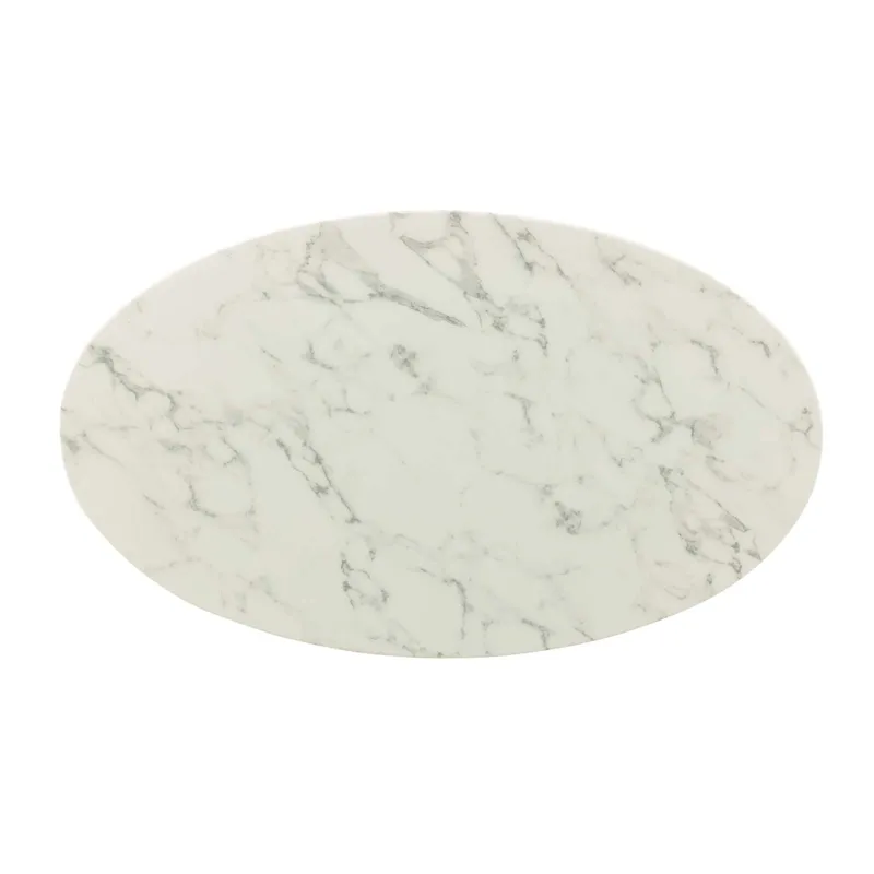Lippa 48" Oval Artificial Marble Dining Table
