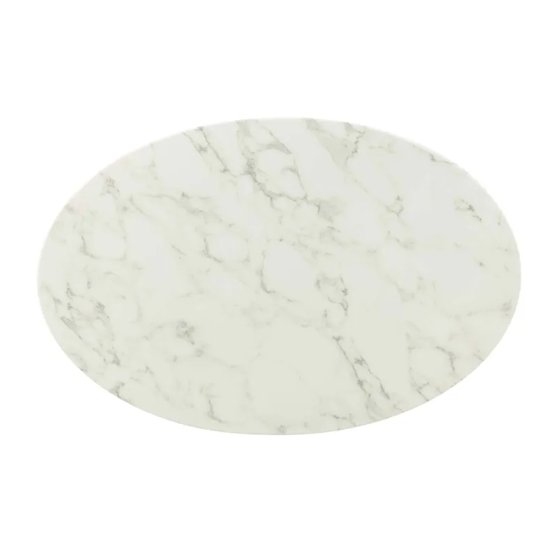 Lippa 42" Oval-Shaped Artifical Artificial Marble Coffee Table