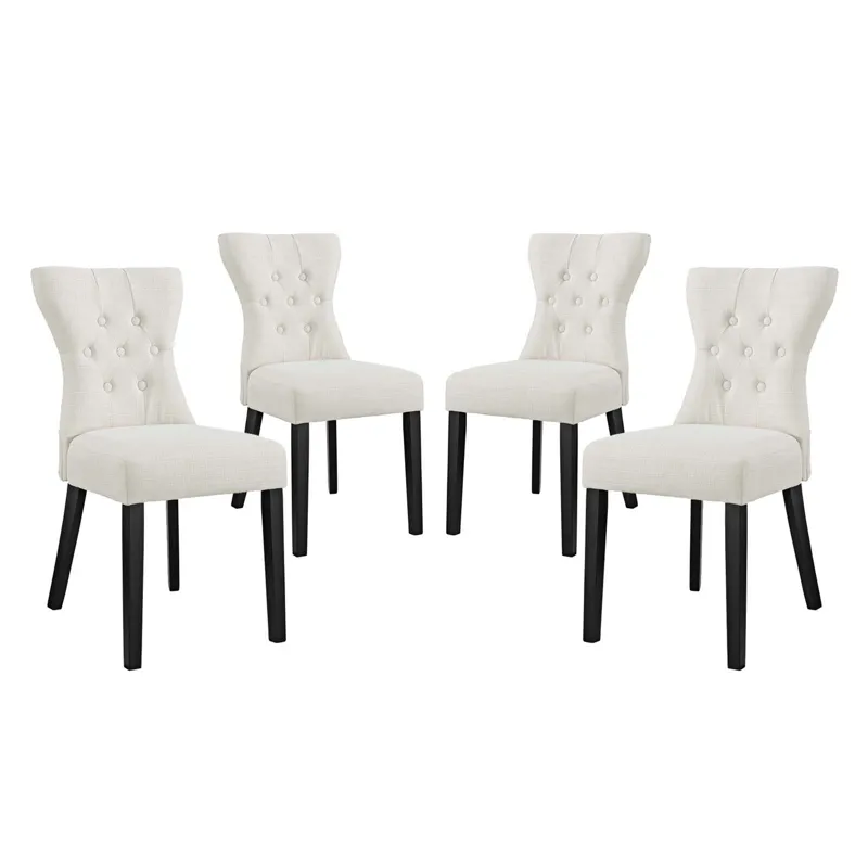 Silhouette Dining Side Chairs Upholstered Fabric Set of 4