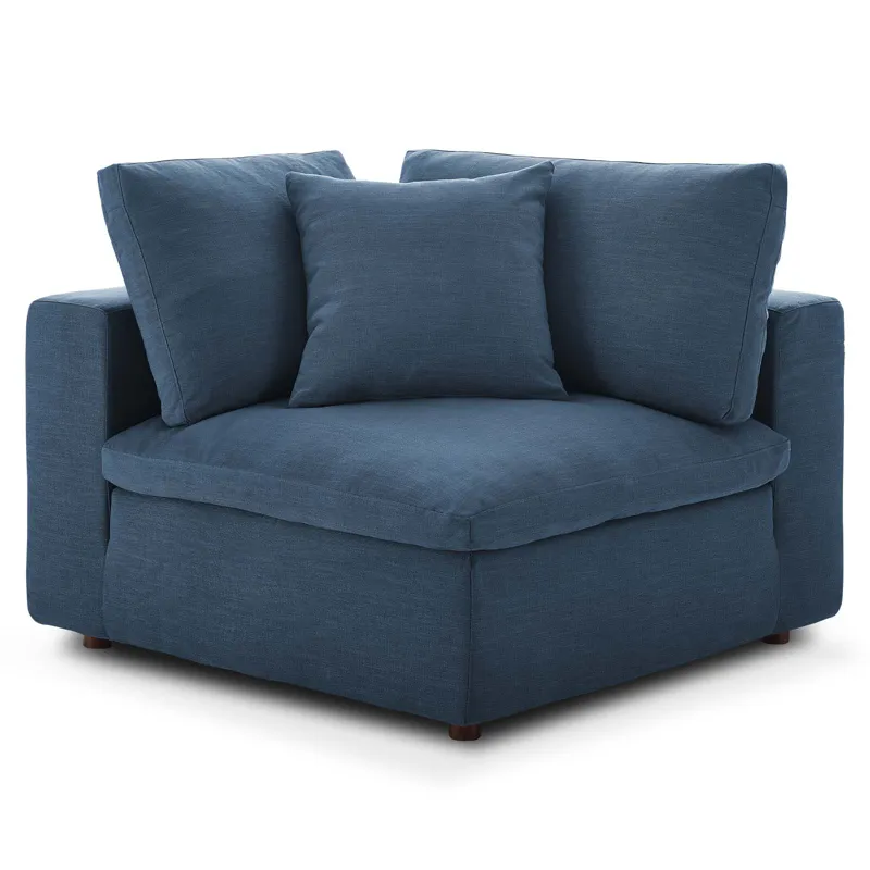 Commix Down Filled Overstuffed 4 Piece Sectional Sofa Set - Azure