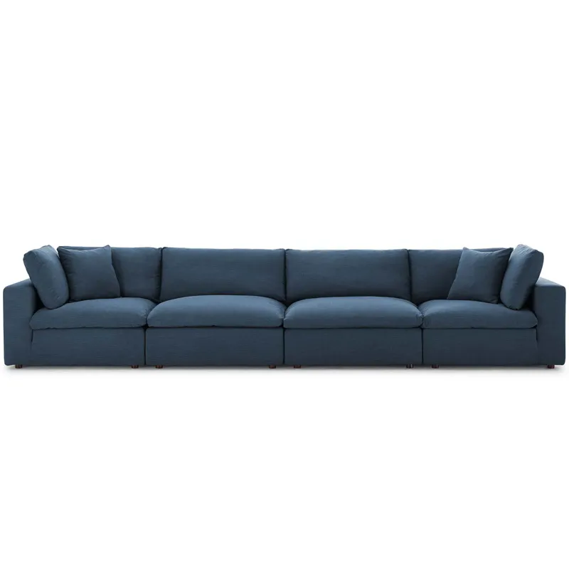 Commix Down Filled Overstuffed 4 Piece Sectional Sofa Set