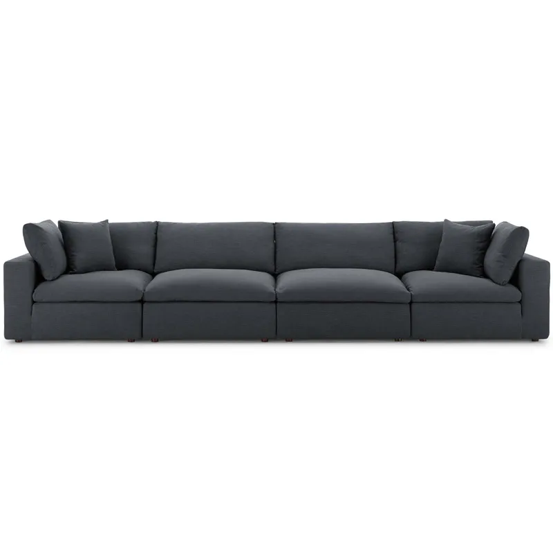 Commix Down Filled Overstuffed 4 Piece Sectional Sofa Set