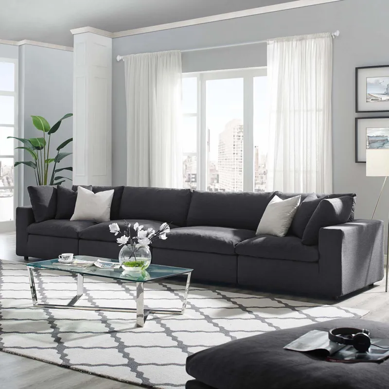 Commix Down Filled Overstuffed 4 Piece Sectional Sofa Set