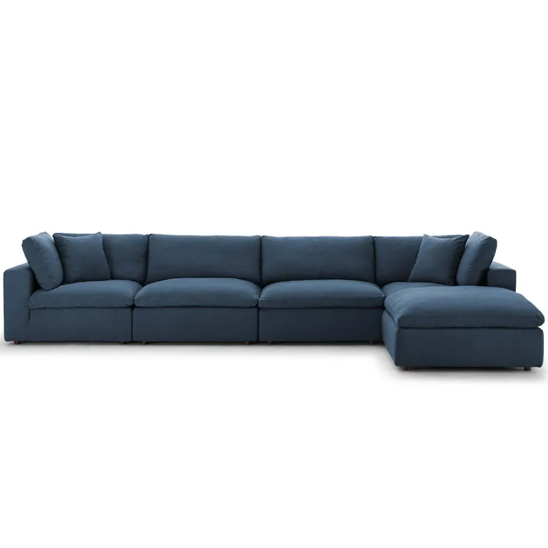 Commix Down Filled Overstuffed 5 Piece Sectional Sofa Set