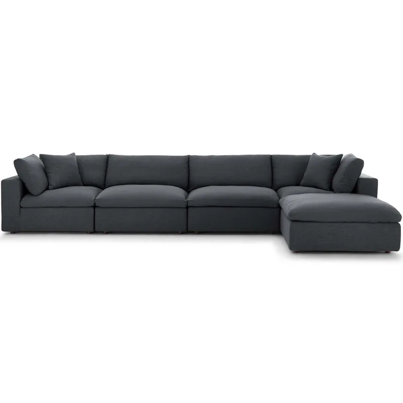 Commix Down Filled Overstuffed 5 Piece Sectional Sofa Set