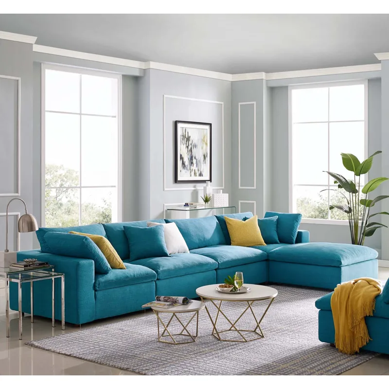 Commix Down Filled Overstuffed 5 Piece Sectional Sofa Set