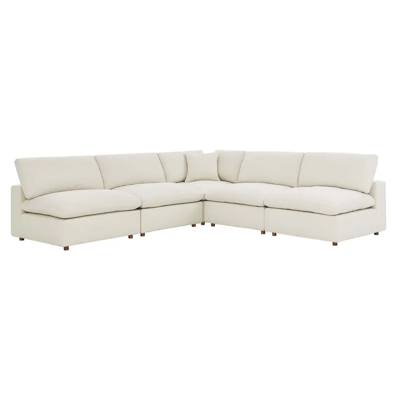 Commix Down Filled Overstuffed 5-Piece Armless Sectional Sofa