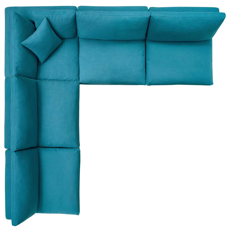 Commix Down Filled Overstuffed 5 Piece Sectional Sofa Set