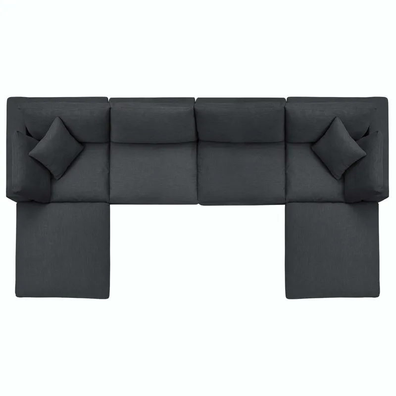 Commix Down Filled Overstuffed 6 Piece Sectional Sofa Set