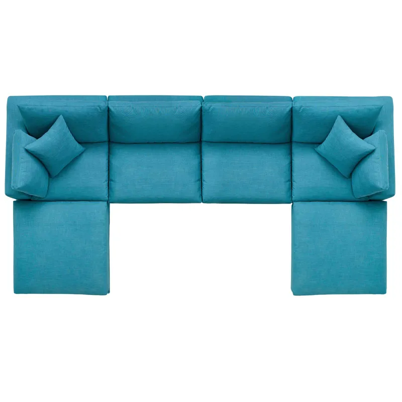 Commix Down Filled Overstuffed 6 Piece Sectional Sofa Set