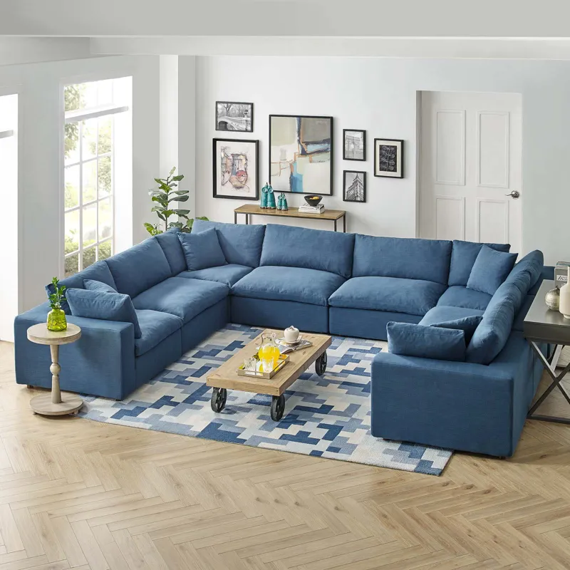 Commix Down Filled Overstuffed 8 Piece Sectional Sofa Set