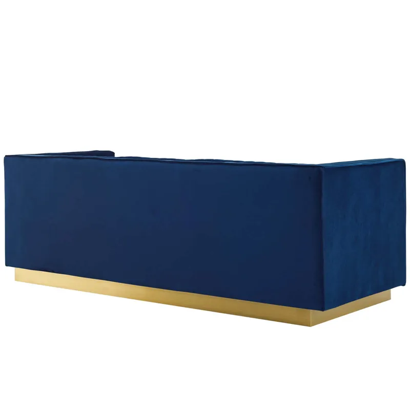 Sanguine Vertical Channel Tufted Performance Velvet Sofa