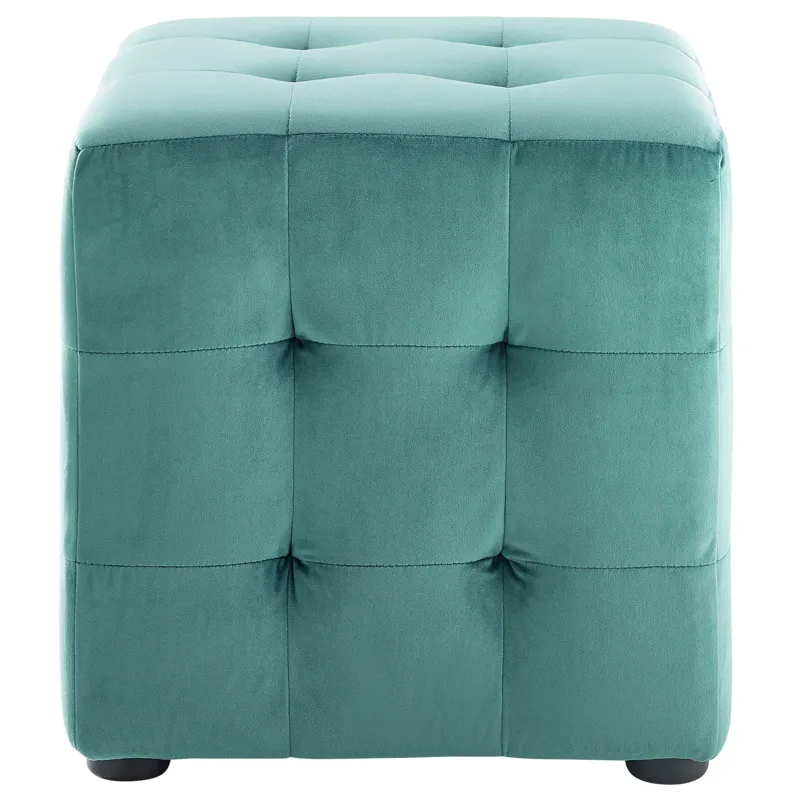 Contour Tufted Cube Performance Velvet Ottoman