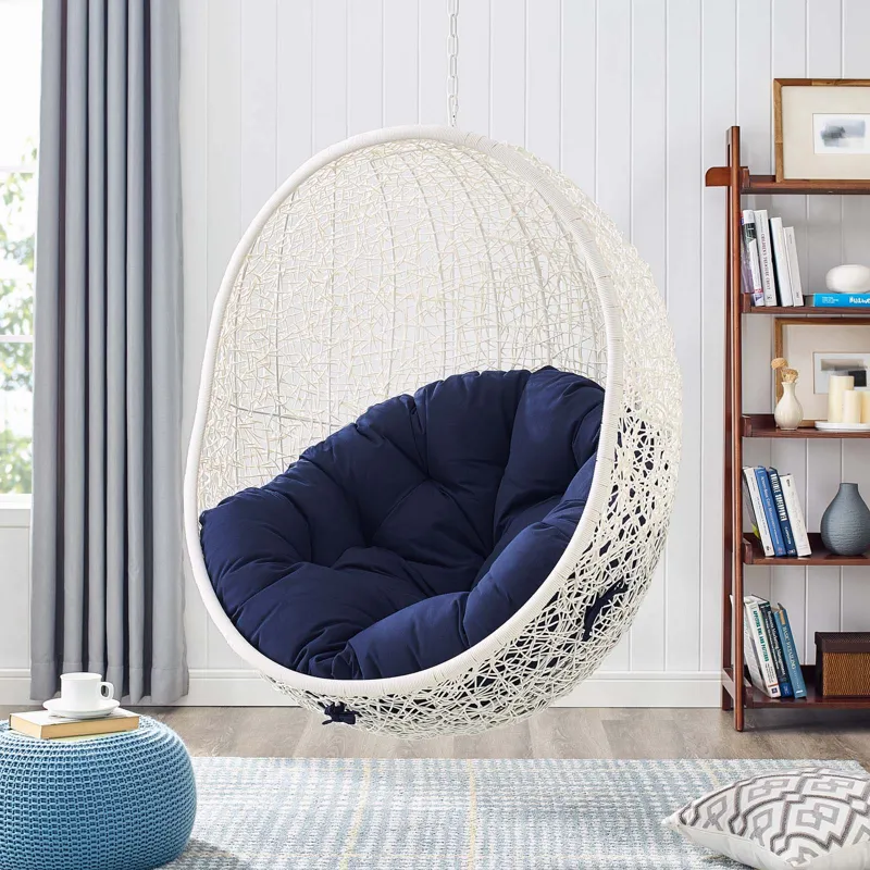 Hide Sunbrella Fabric Swing Outdoor Patio Lounge Chair Without Stand