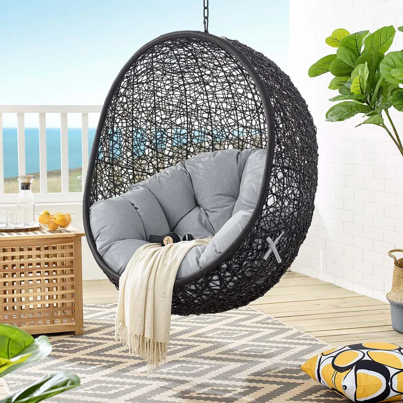 Encase Sunbrella Fabric Swing Outdoor Patio Lounge Chair Without Stand